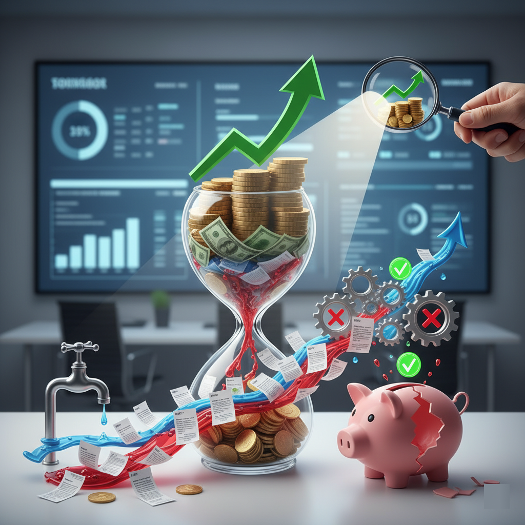 Chart showing improved cash flow and AR reduction